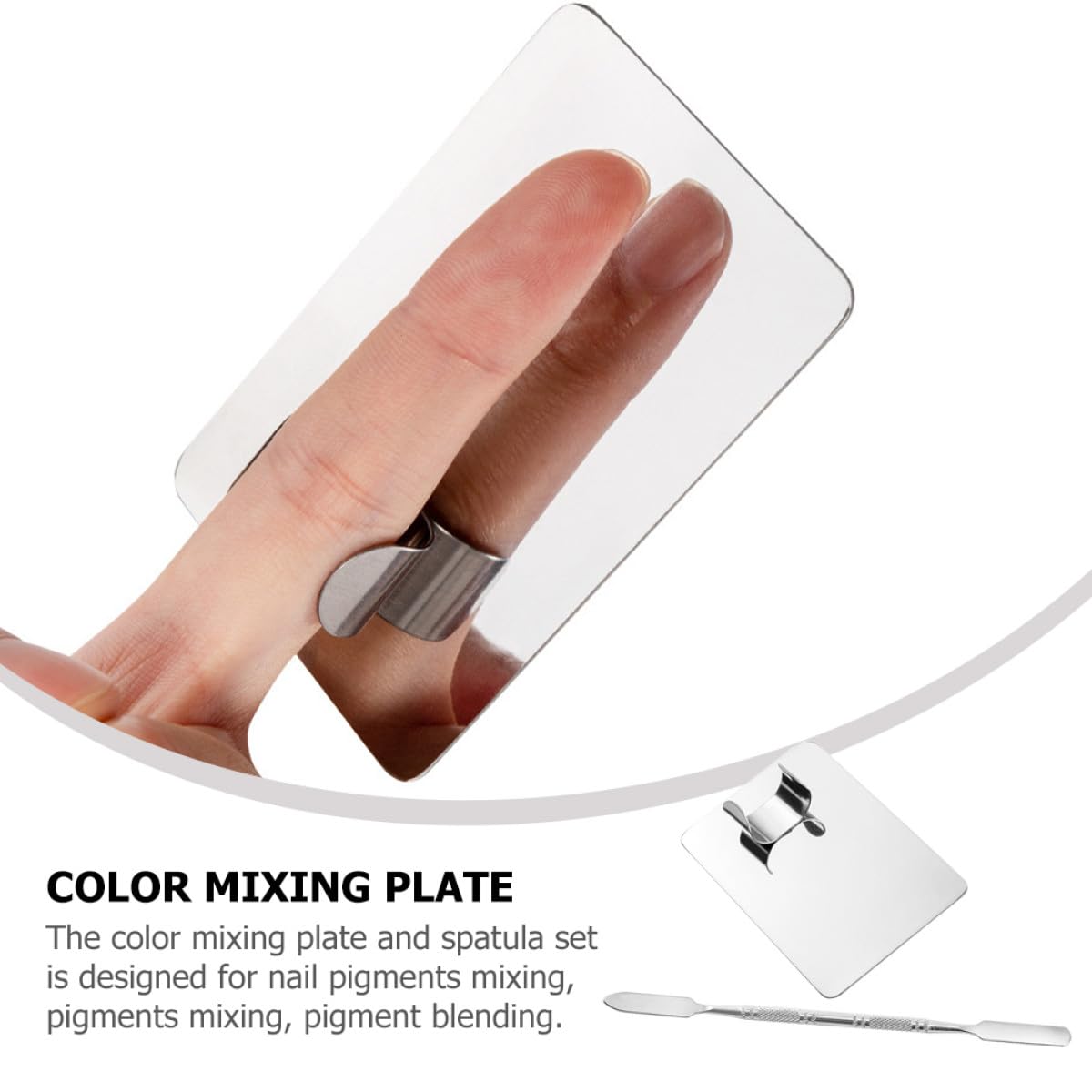Set Palette per Trucco in Acciaio Inox con Spatole per Miscelare Pigmenti e Fondotinta, Tavolozza Cosmetica Professionale per Nail Art e Applicazione Make Up, per Truccatori
