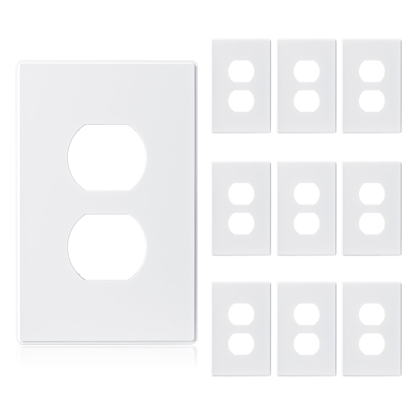 AIDA Screwless Outlet Covers - Matte White (10 Pack) -1