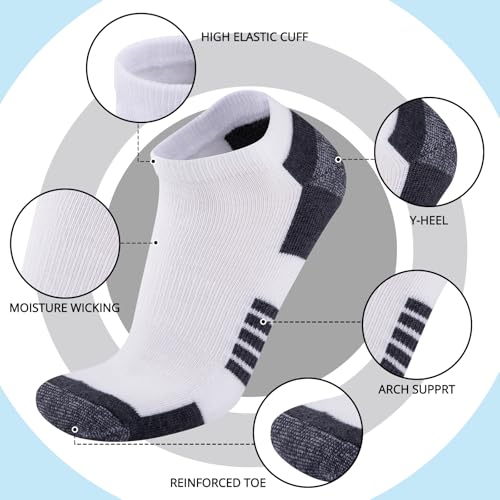 Image of COOVAN 10 Pairs Mens Ankle Socks Men 10 Pack Low Cut Comfort Cushion Casual Socks