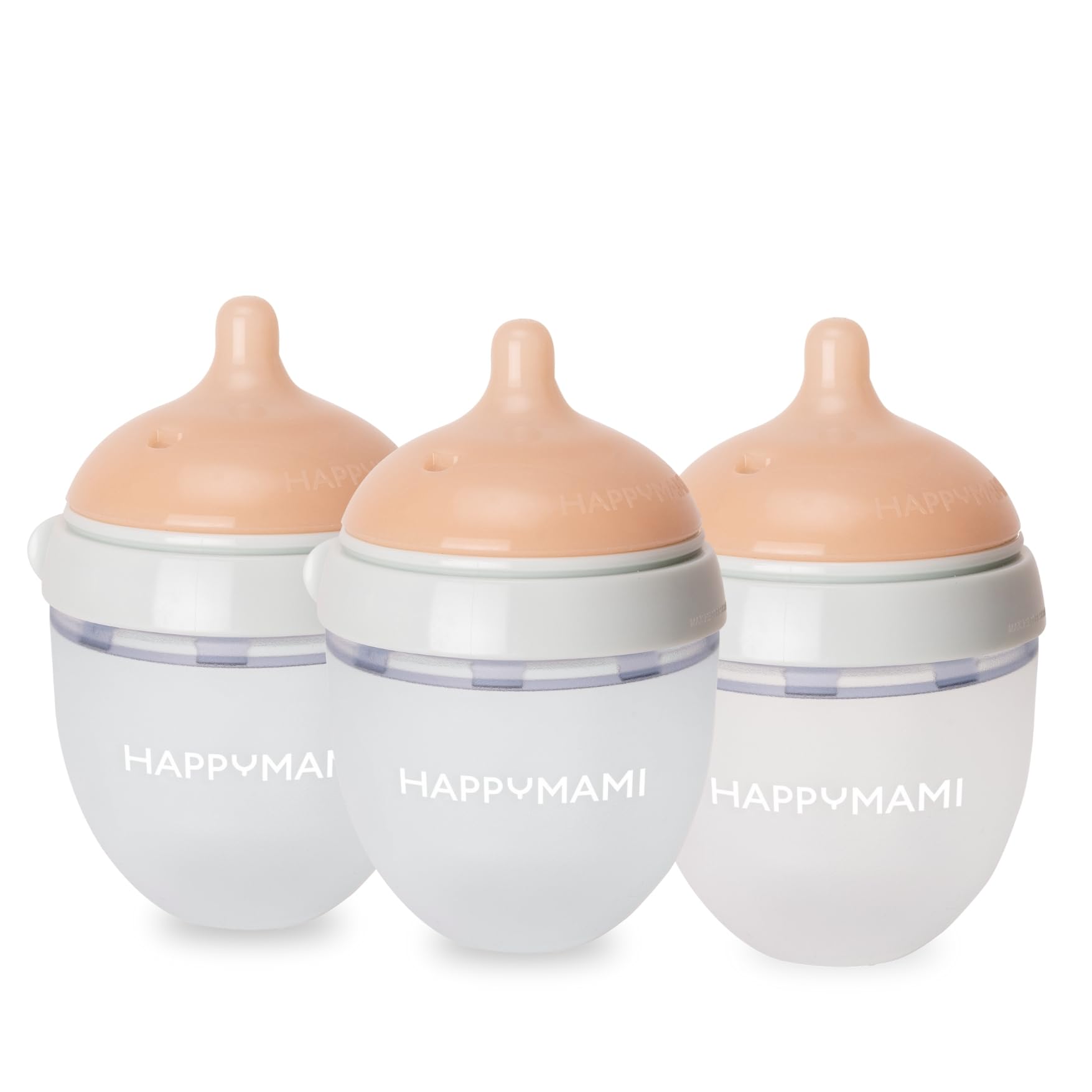 Happymami,Set aus 3 personalisierbaren Babyflaschen, Sauger aus Lebensmittelecht, doppeltes Anti-Kolik-System, spülmaschinen- und flaschenwärmergeeignet (Türkis 150 ml)