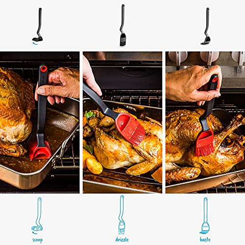 Image of Dreamfarm Brizzle Basting Brush with Built-In Sauce Reservoir - Black