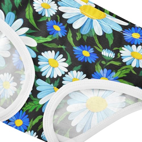 Joisal Cotton Toddlers Underwear Floral Blue Daisy Flowers Black Cute Panties Girl Florals Briefs Underpants 2t4