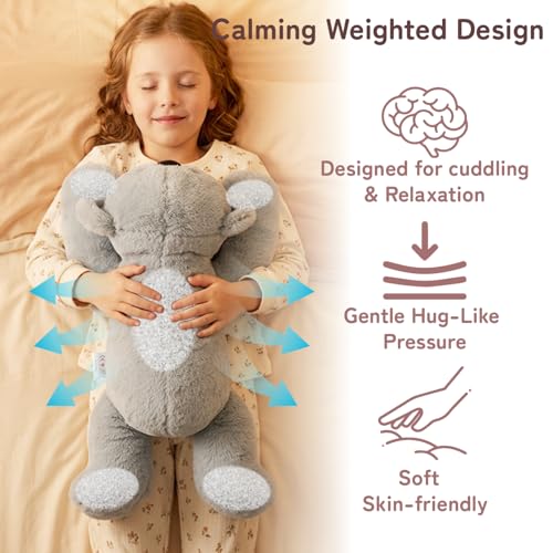 Image of Niuniu Daddy Koala Weighted Stuffed Animals, 20 Inch 3.3 lbs Weighted Plushies, Heavy Calming Body Pillow for Sleeping, Sensory Lying Lap Pad Toy Huggable Gift for Kids and Adults