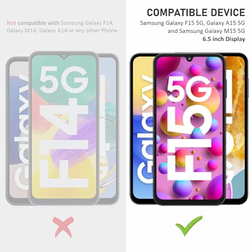 Image of SupCares Tempered Glass for Samsung Galaxy A15, Galaxy F15 and Galaxy M15 (6.5 Inch) With Installation Kit | Military-Grade Gorilla Screen Protector | Edge to Edge Coverage | Black