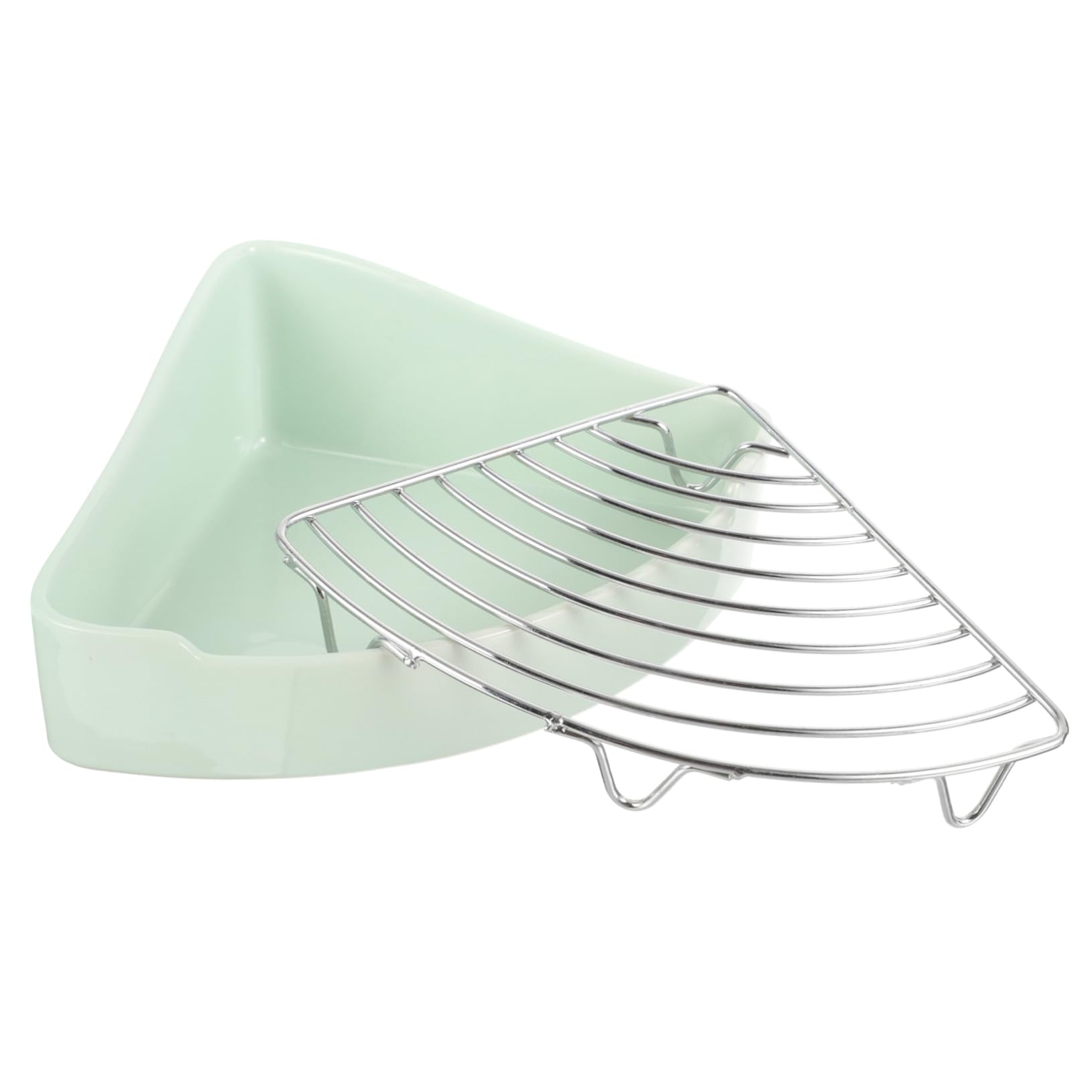 Happyyami Lettiera per Conigli in Ceramica Angolo Triangolare, Rivestimento Smaltato Interno ed Esterno, Previene Graffi alle Zampe, per Cucina e Bagno