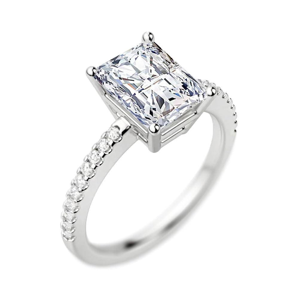 925 Silver Radiant Cut Rectangular Solitaire Engagement Ring | Adjustable Ring | Gift for Women and Girls | With Certificate of Authenticity and 925 Stamp-image-14