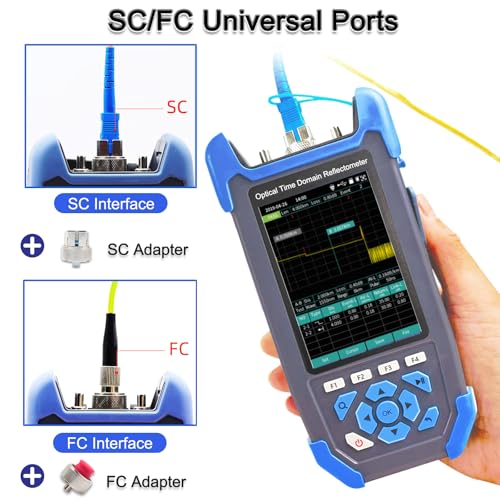 Image of OTDR Optical Fiber Tester Mini-Pro SM 1310 /1550nm with Event Map.Multi-Function Tester OPM,OLS,RJ45,VFL.Test Range 10m-60km Dynamic Range 24db /22db Connector UPC with FC /UPC-FC /APC-SX