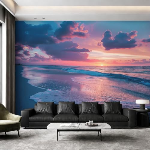 Fresque murale 500x350 cm coucher de soleil océanique premium - 5