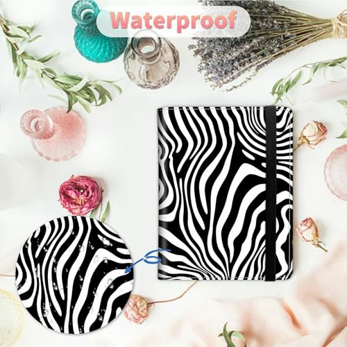 Image of Photo Album 4x6 120 Pockets Photos with Strong Elastic Band, Small Mini Albums Sheet Protector Folder for Photos, Album for Family Wedding Women Men Baby Vacation Gift, Black And White Line