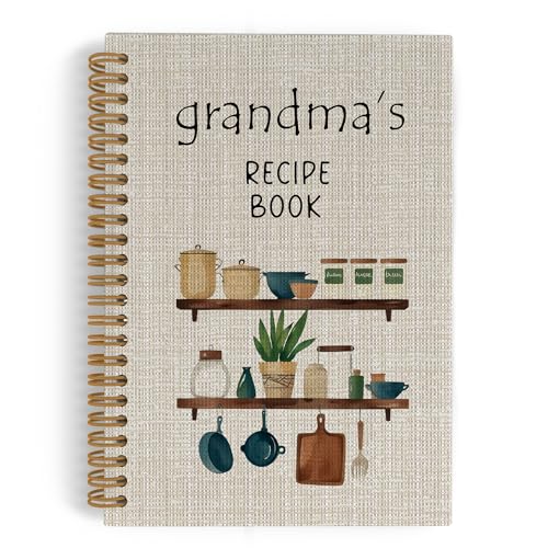 QLMX Grandma Gifts Spiral Notebook, Grandma Recipe Lined Journal Notebook,