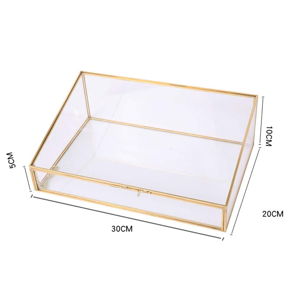 es Transparent Glass European Style Jewellery Chest Dust-Proof Copper Edge Jewelry Display Case Jewelry Box for Women