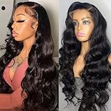 Body Wave Lace Front Wigs Human Hair 180% Density 13x6 HD Transparent Lace Frontal Wigs for Black Women 22inch Brazilian Virgin Human Hair Pre Plucked with Baby Hair Natural Hairline