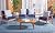 SAFAVIEH Outdoor Collection Deacon Acacia Wood Cushion 4-Piece Conversation Patio Set with Accent Pillows PAT7050E, Navy/Natural