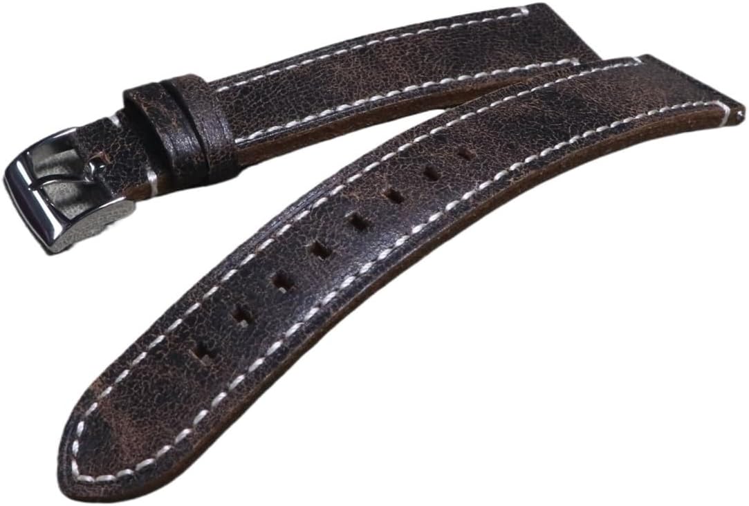 yingyingjia 20 22mm Large Size Lengthen Strap Genuine Leather Big Hand Watch Bracelet Cowhide Long Watchband Man Watch Belt