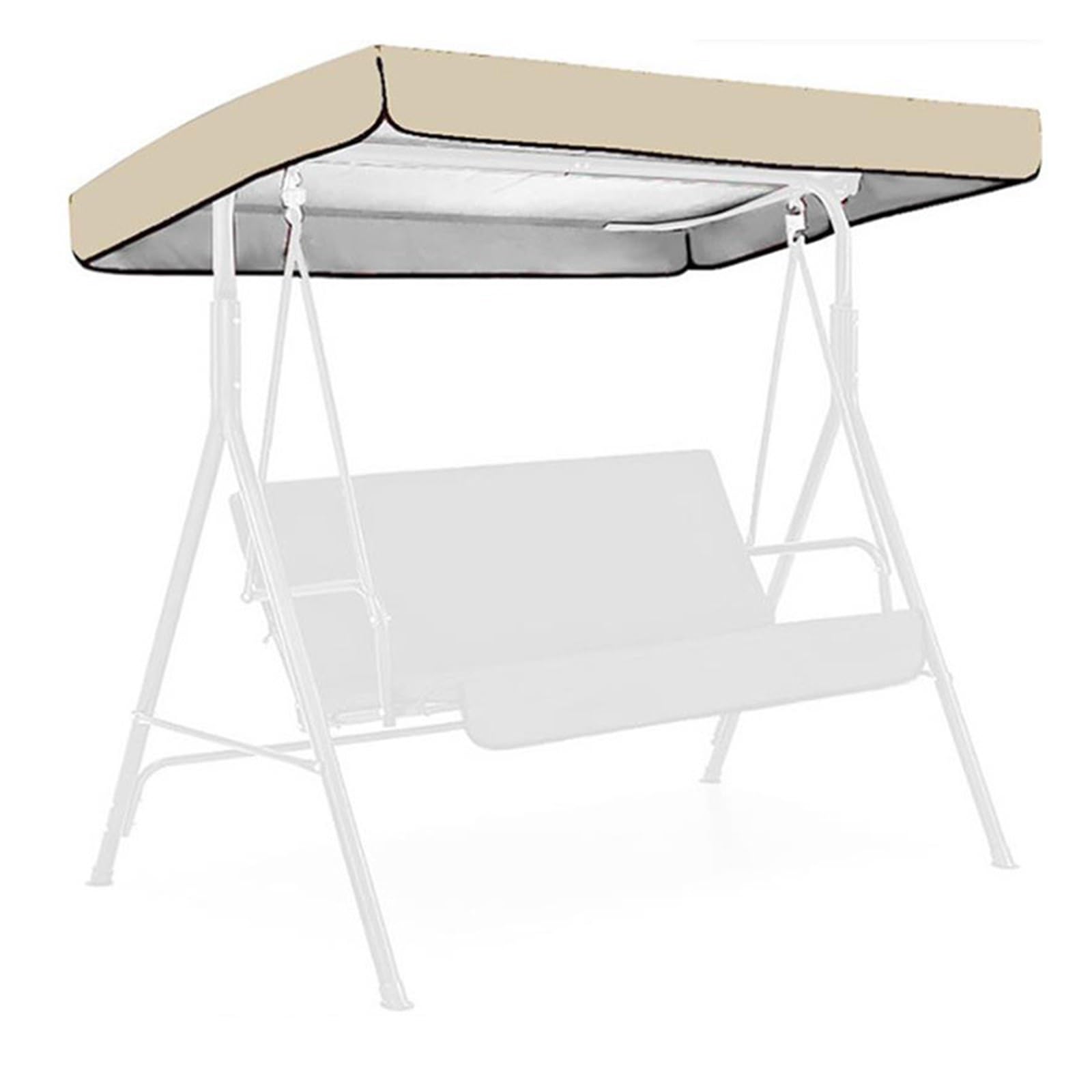 Xxbbyubo Swing Canopy Replacement Cover, 64x45in 75x47in 2/3 Seat Universal Swing Top Cover, Waterproof Windproof Sunshade Hammock Awning for Outdoor Patio(Rice,77"x49")