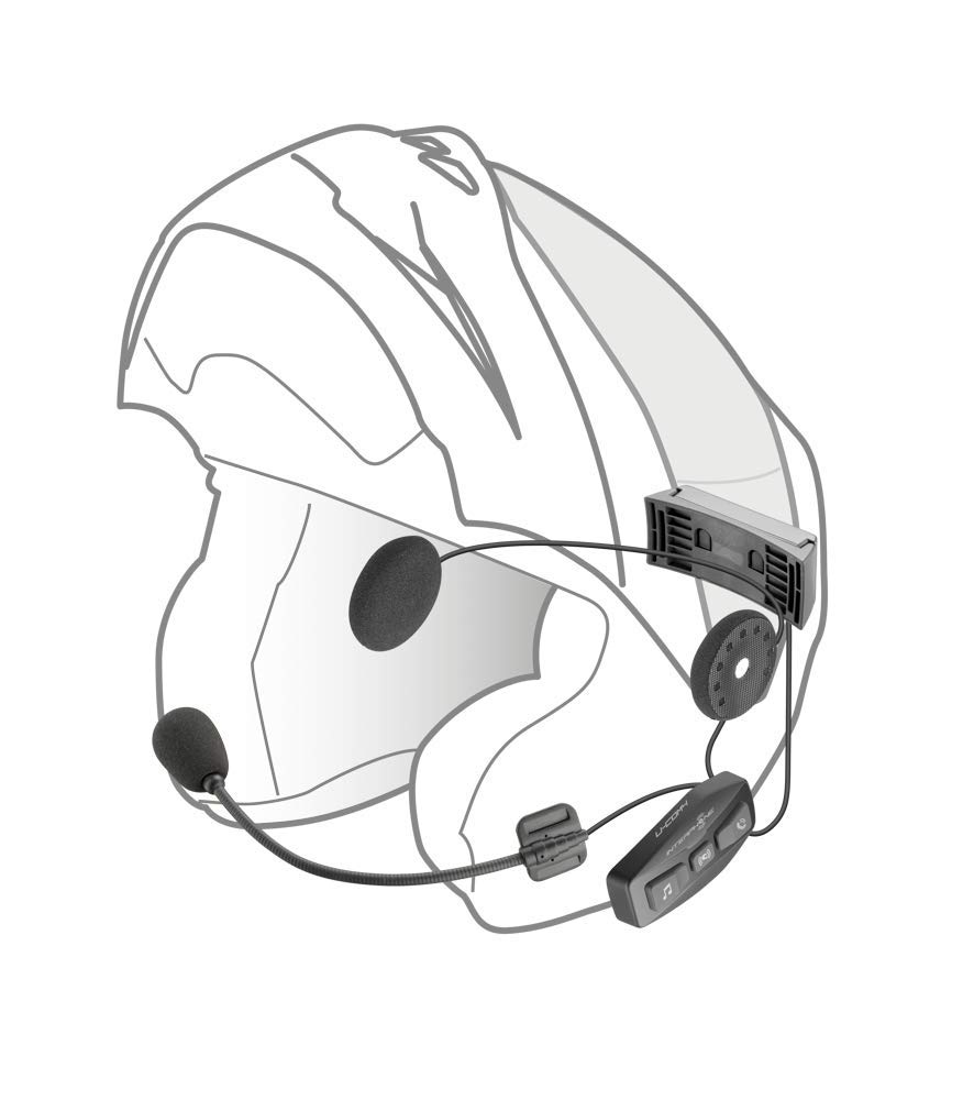 INTERPHONE UCOM2TP - Doppio - Interfono Bluetooth 5.0 da Casco per Moto, Uso Pilota, Distanza 600Mt, Autonomia Fino a 12 Ore, Mp3, GPS, Impermeabile IP67, Universale, Caschi, Set di 2