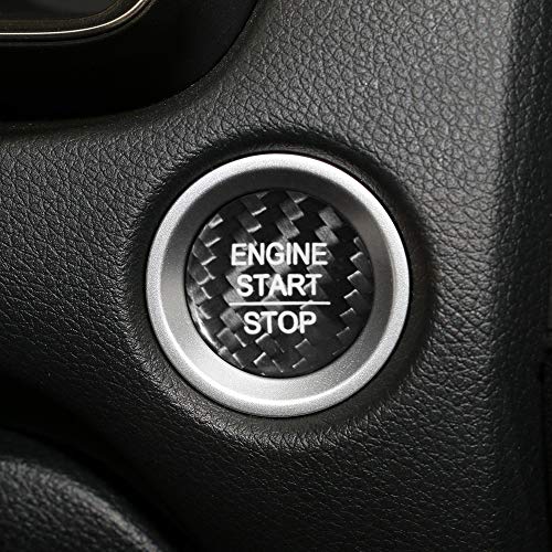 AIRSPEED Carbon Fiber Engine Start Button Sticker for Honda Civic Accord Odyssey Avancier City Inspire ENVIX URV Jade CRV FIT (Black)