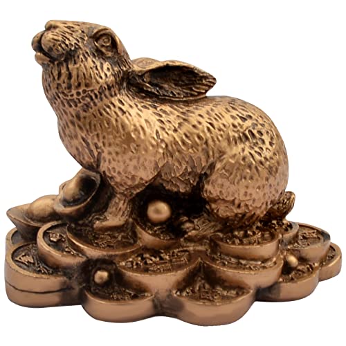 Estatua decorativa de conejo Feng Shui miniatura 2