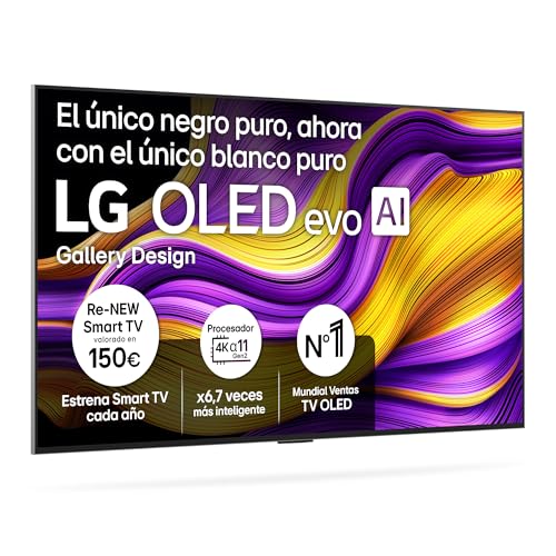 LG OLED55G54LW - TV 55', OLED EVO 4K, Smart TV AI G5, WebOS 25, Super Upscaling, Dolby Vision y Dolby Atmos, AMD FreeSync, Alexa/Google Assistant, Negro