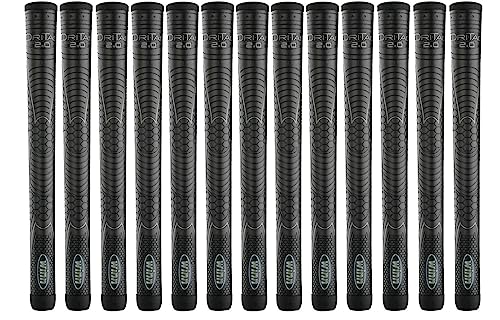Winn Grips 72DT-JBK Dri-Tac 2.0 series Advance Polymer Technology, 13 Piece Golf Grip Bundle-Oversize (+1/18