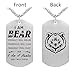 Kisseason Fashion Bear Pendant Necklace I am Bear Gift Dog Tag Jewelry Keychain
