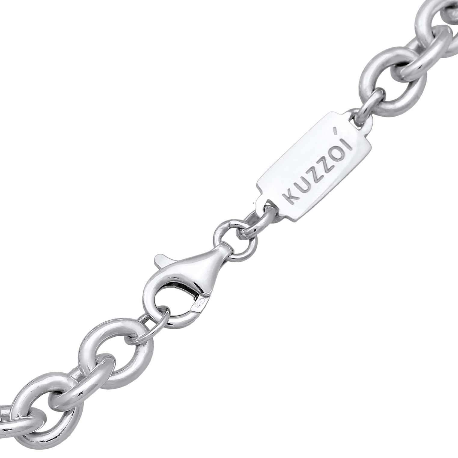 Kuzzoi Herren Silber Armband mit Anker Glieder (5 mm) für den Mann, Rundankerarmband aus massiven 925 Sterling Silber, Herrenarmband mit Karabiner, Länge 19-23 cm, 20g schwer, 0204872022 | massives handgefertigtes Herrenarmband mit Karabiner Länge 19 23 c