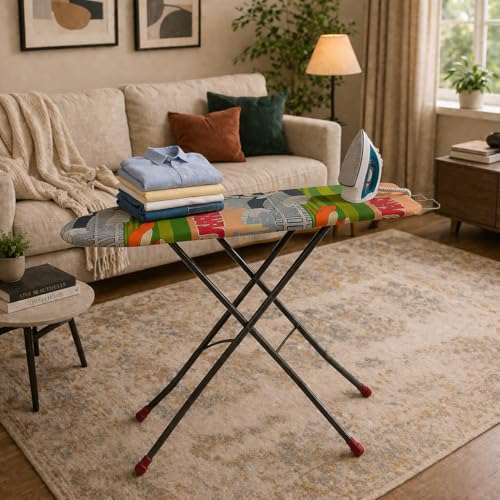 PARASNATH Wooden Ironing Board Press Table 18" X 48" With Wire Press Holder Large Size - Foldable &...