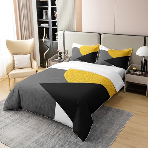 Housse de couette géométrique en coton pour lit double 200x200cm - 4