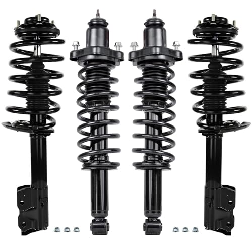 Detroit Axle - 4pc Struts for Jeep 12-16 Compass Patriot, 4 Front and Rear Struts & Coil Spring 2012 2013 2014 2015 2016 Replacement Suspension Quick Install Ready Struts Shocks Assembly