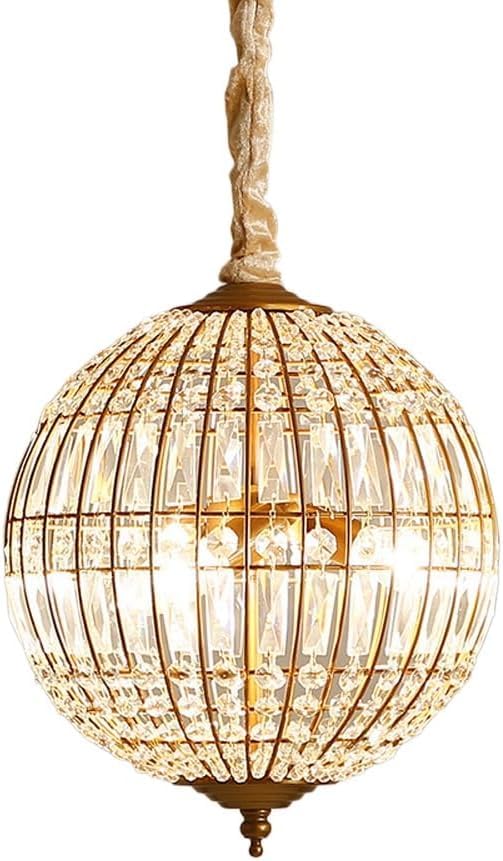 Lustre suspension en cristal doré haute finition luminaire îlot chic 35cm