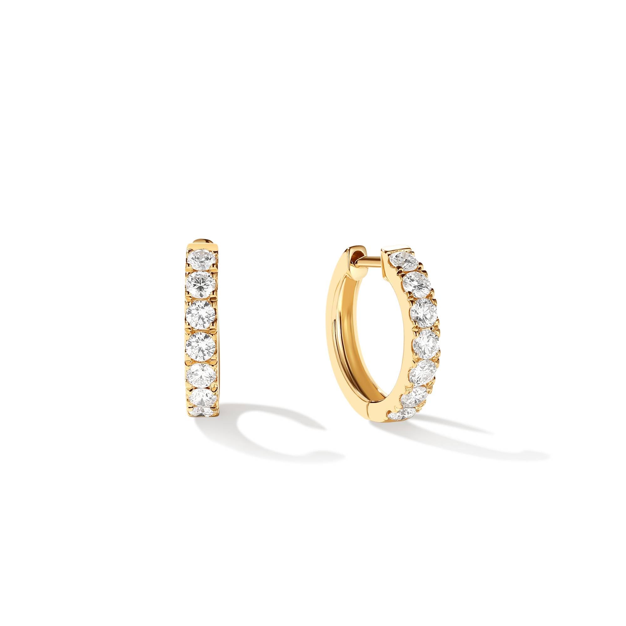 Agvana Valentines Day Gifts Circle of Radiance 0.7-0.9 Ct. Tw. Lab-Grown Diamond Hoop Earrings in 14K Solid Gold (D-E Color, VS Clarity) Fine Jewelry