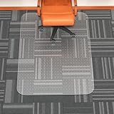WASJOYE オフィスチェアマット カーペット用 36インチ x 55インチ 透明チェアマット 滑り止めスタッズ付き 自宅やオフィス用