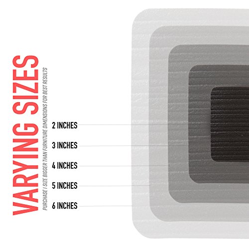 Stay! Furniture Pads, Square Furniture Grippers, Gripper Pads, Protect Your Floor | Works On Hardwood Floors And Carpet, Anti-Slip | Square, Black, Set Of 4 (2 Inch) #TOP4