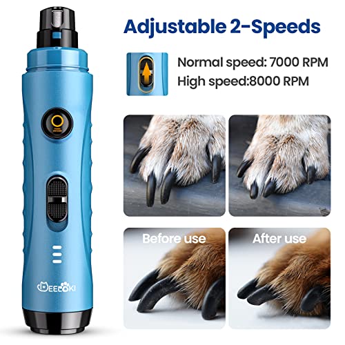 Deeloki dog nail grinder with led light upgraded 2 speeds painless pet dog nail trimmers and clipper super quiet best cat dog nail clipper kit for large small dogs pets cats breed paws quick grooming 5 Deeloki dog nail grinder with led light upgraded 2 speeds painless pet dog nail trimmers and clipper super quiet best cat dog nail clipper kit for large small dogs pets cats breed paws quick grooming - image 6