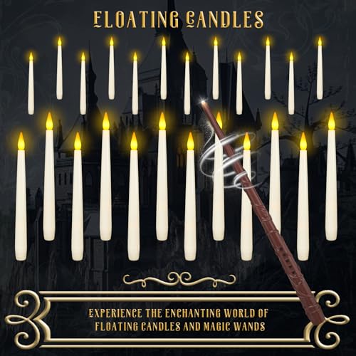 Image of Enido 24 Pc Flickering Flameless Taper with Magic Wand Remote for Parties Christmas Decoration, Home Decor Battery Operated Candles LED Candles with 3D Flame Windle Candles