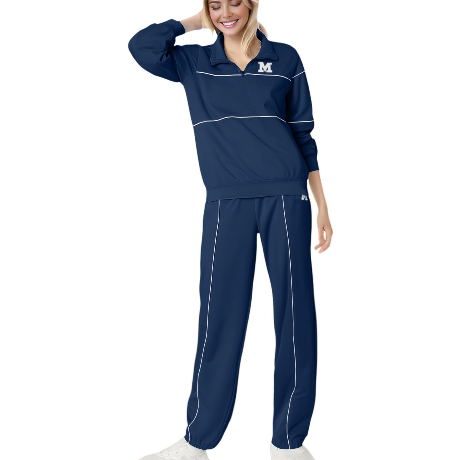 Damen Einfarbig Sport Freizeit Buchstaben Drucke Sweatshirt Zweiteiler Sets Für Winter