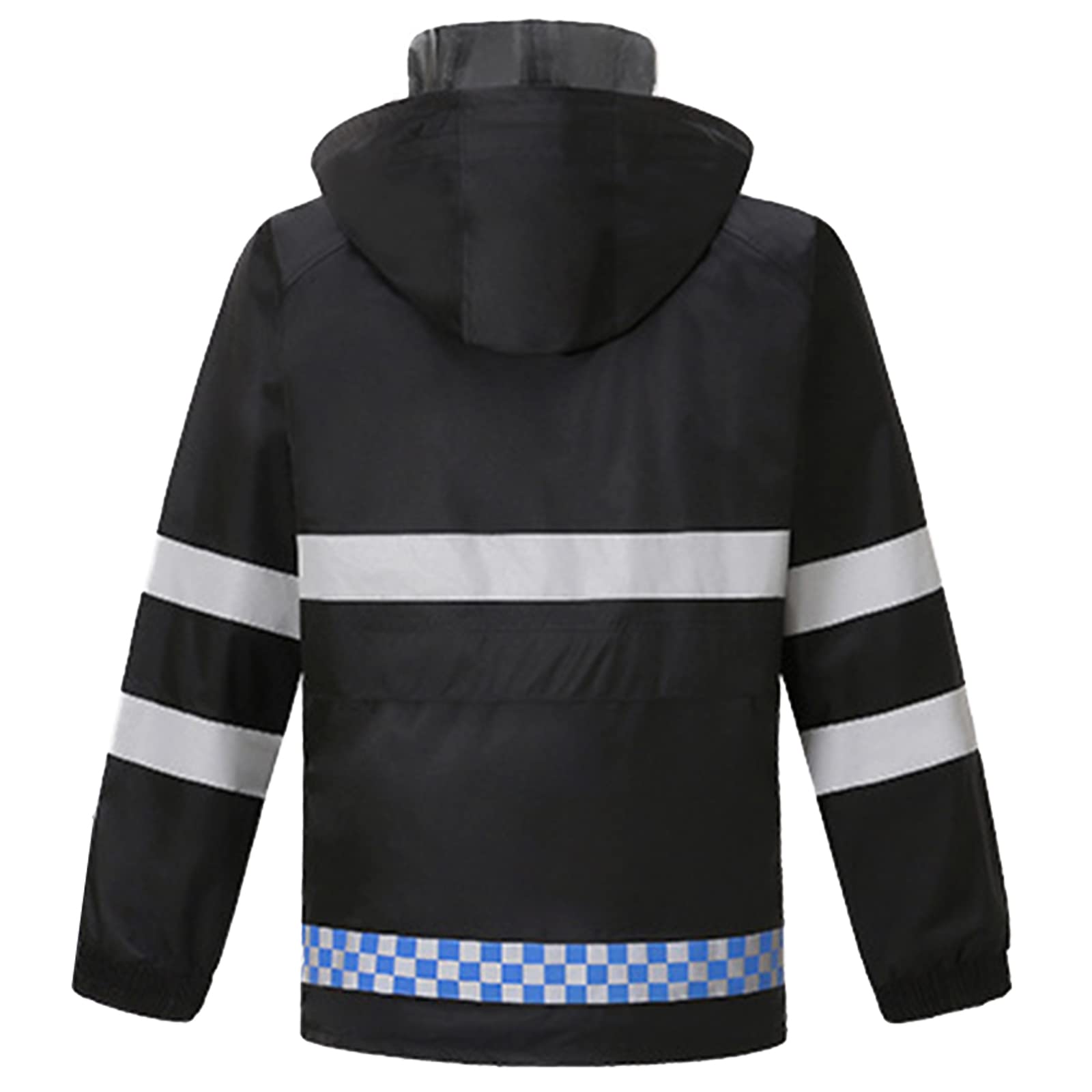 Hombres Traje de Lluvia 2 Piezas Impermeable Conjunto de Chaqueta y Pantalón con Tira Reflectante Segura Chaqueta de Ciclismo con Capucha Impermeable de Adulto Classic