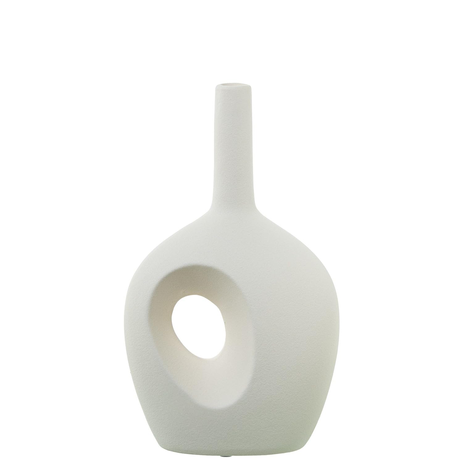 Vase en céramique crème avec trou 31cm DRW objet déco table