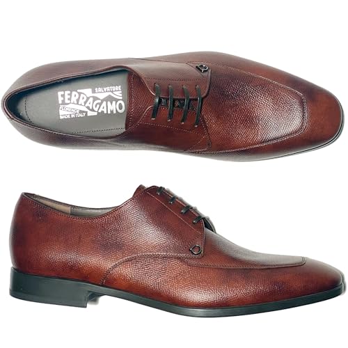 Tristano Leather Gancini Oxford Men's Mogensen (Brown) Lace-up Dress Shoes (Salvatore2