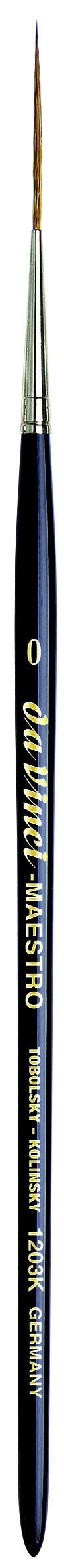 da Vinci Watercolor Series 1203k Maestro Paint Brush, Long Needle Liner/Rigger Kolinsky Red Sable, Size 0