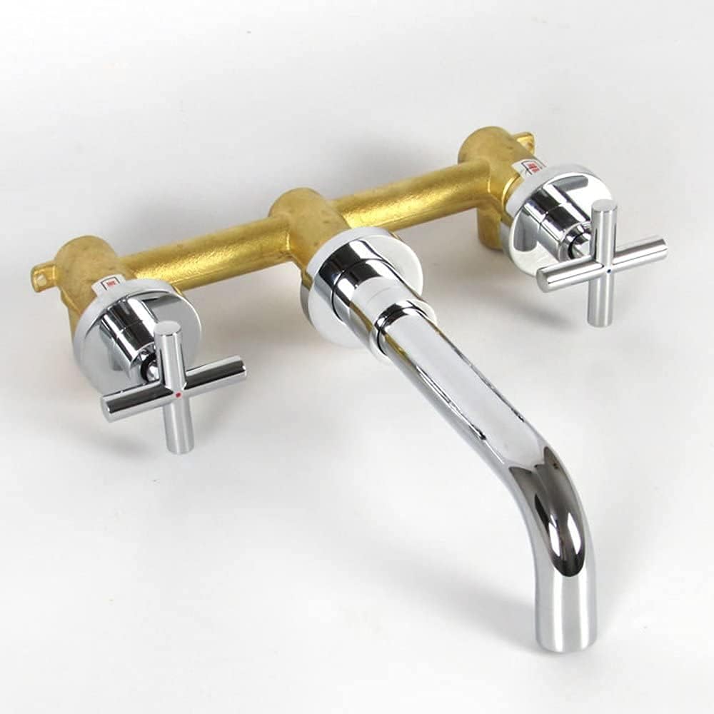 Exсluѕіvе Dіѕсоunt 50% Prісе Sumerain Wall Mount Bathroom Faucet,Cross 2-Handle in Modern Chrome Finish,Rough-in Valve Included Exсluѕіvе Dіѕсоunt 60% Prісе Sumerain Wall Mount Bathroom Faucet,Cross 2-Handle in Modern Chrome Finish,Rough-in Valve Included
