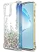 Thinkart Galaxy S20 Ultra Case,with Glitter Moving Quicksand,Clear Double Protection PC Layer and TPU Bumper Anti-Fall Angle Reinforcement Case for Samsung Galaxy S20 Ultra 5G (6.9 inch) (Silver)