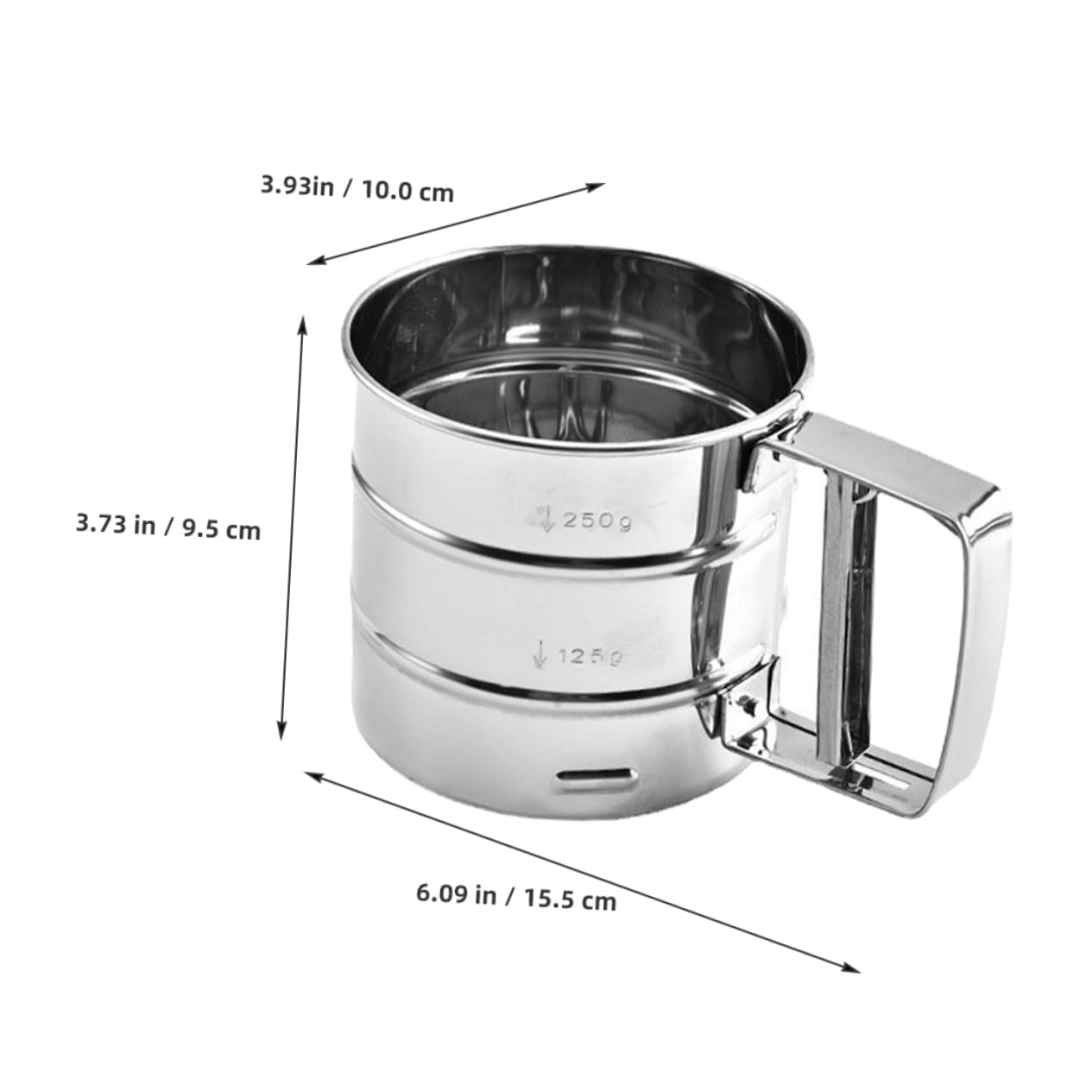 FUNOMOCYA Stainless Steel Flour Sifter Manual Fine Mesh Sieve for Baking Versatile Kitchen Tool for Powder Ingredients Lightweight and Design for Home and Bakery Use