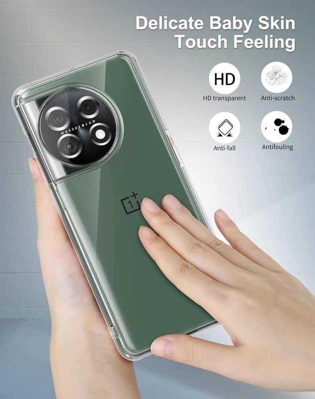 Image of Case Creation New Oneplus 12R Premium Imported 0.3mm Crystal Clear Totu Silicone Transparent Flexible Soft Corner Protection with TPU Slim Back Case Cover for One Plus 12R