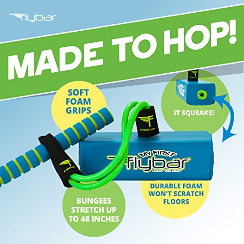 Flybar My First Foam Pogo Jumper For Kids Fun And Safe Pogo Stick, Durable Foam And Bungee Jumper For Ages 3 And Up Toddler Toys, Supports Up To 250Lbs (Blue) #TOP1