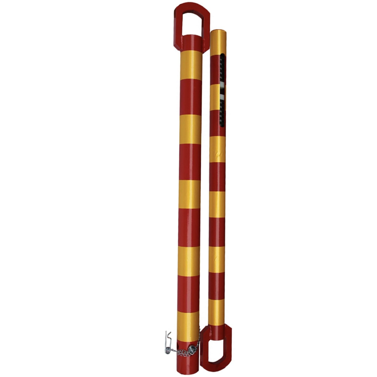 Barra di Traino di Recupero Portatile in 3 Parti con Molle di smorzamento, Barra di Traino in Acciaio Pesante per ripartizioni di Emergenza, Soccorso Fuoristrada e Trasporto del Veicolo, Giallo Rosso