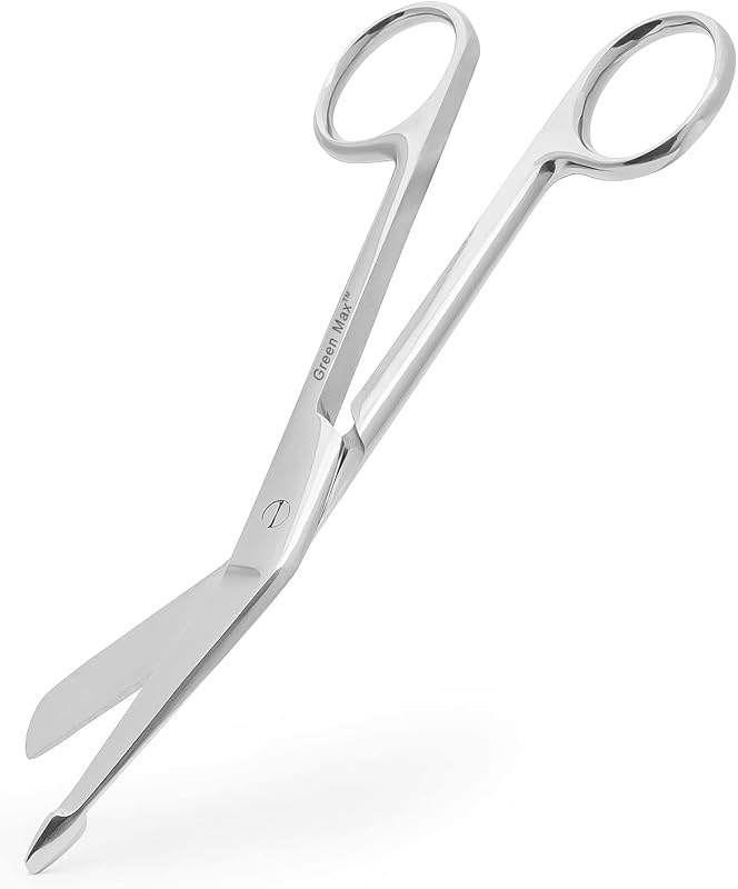 Green Max Lister Bandage Scissors-Safety Bandage & Trauma Shears-Stainless Steel Professional Scissors for First Aid Utility-Medical Care & Home Nursing-Size 5.5" (Silver, 5.5)