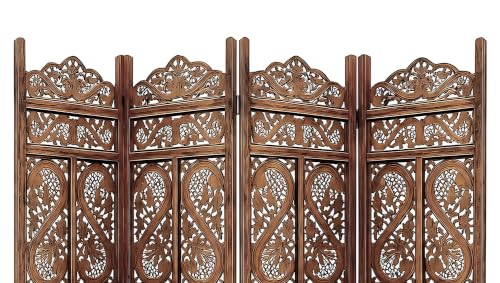 Image of Partition for Living Room,Divider,Partition Wall Room Divider Screen Separator, Wall Panel Divider for Hall | Bedroom |Office | Puja Room | Restaurant S Design (3 Panel Antique)