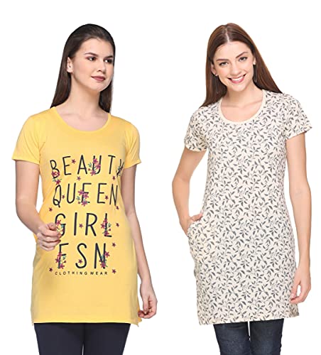 Image of In Love Women's Plus Size Cotton Printed T-Shirt with Pocket - Combo Pack of 2