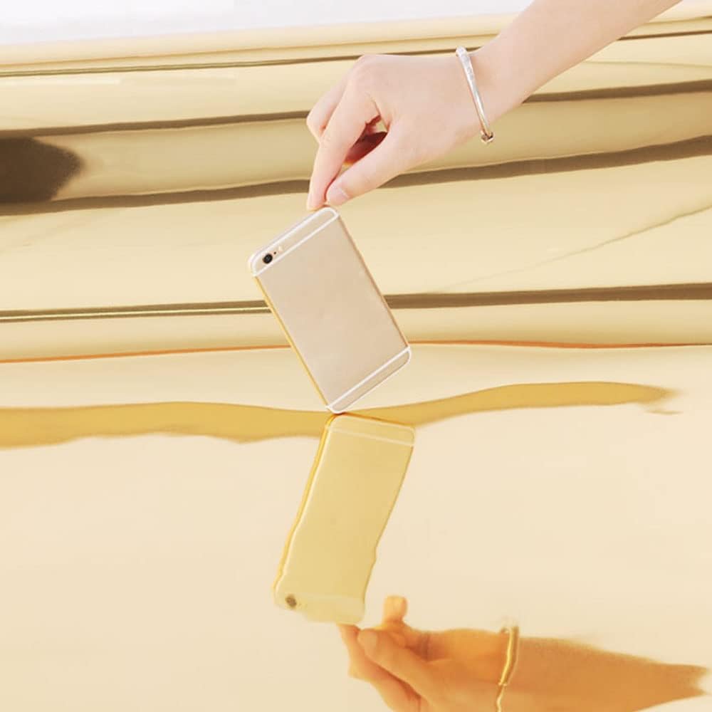 Double Sided Golden Silver Reflective Mirror Floor Aisle Runner 3.3×66 ft Wedding Rug Event Carpet Runner for Indoor Outdoor Wedding Party Supplies and Decorations